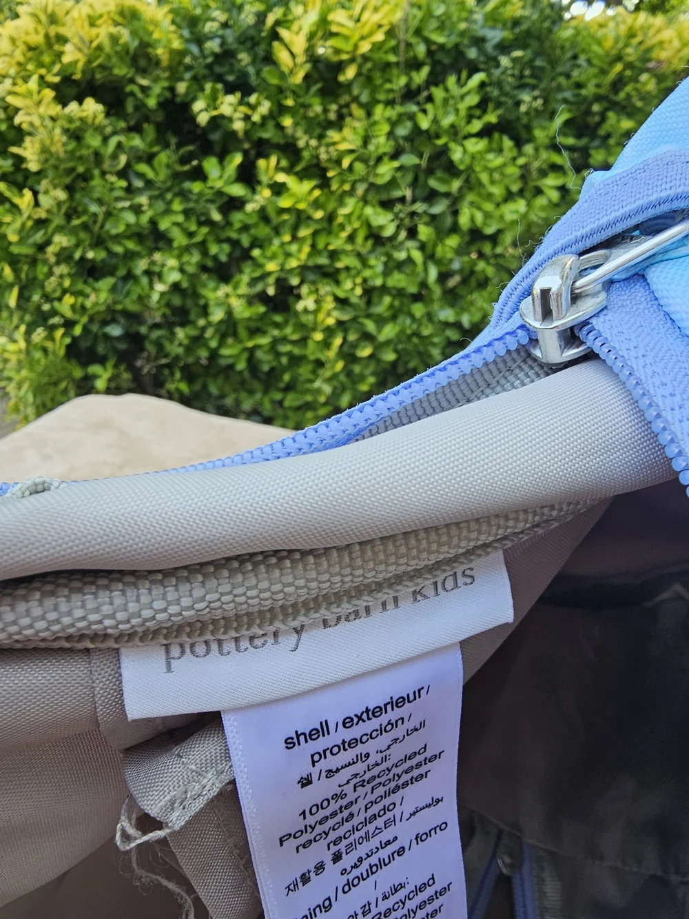 Pottery Barn Kids Blue Tie-Dye Backpack with Rainbow Front Pocket